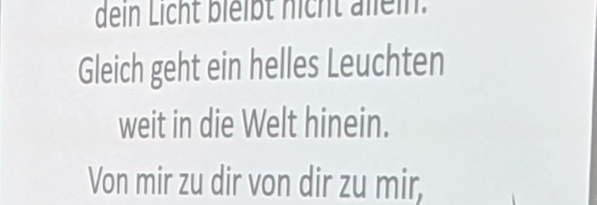 Dein Licht geht auf und leuchtet